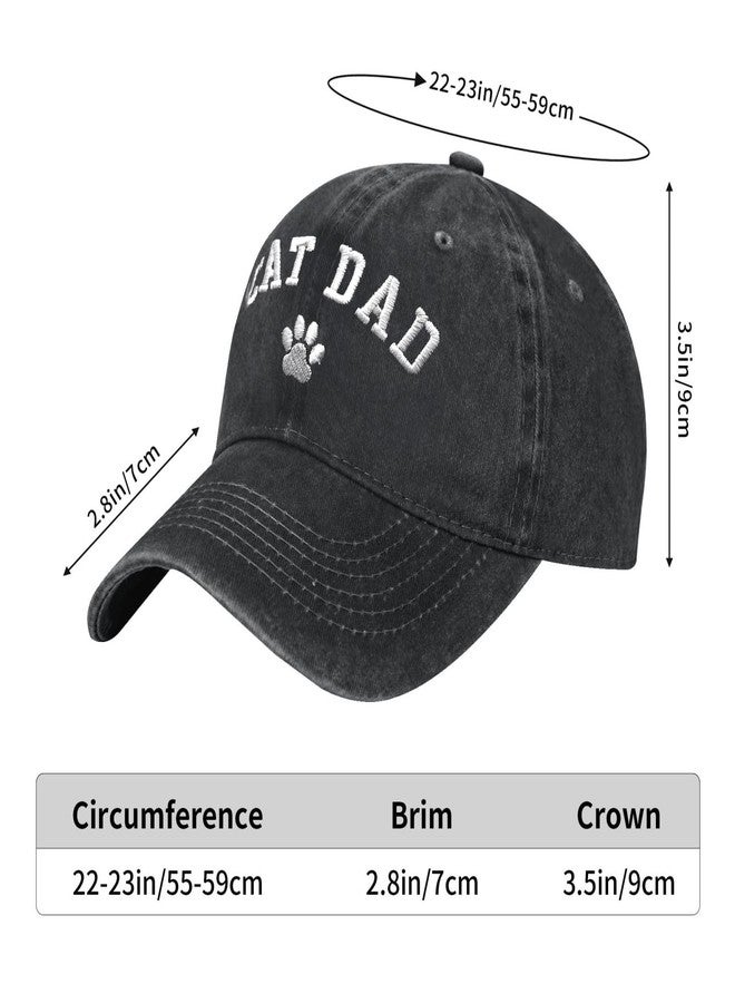 AIMASTZ Cat Dad Hat,Embroidered Adjustable Cotton Baseball Cap for Men,Gifts for Cat Lovers,Black - Image 2